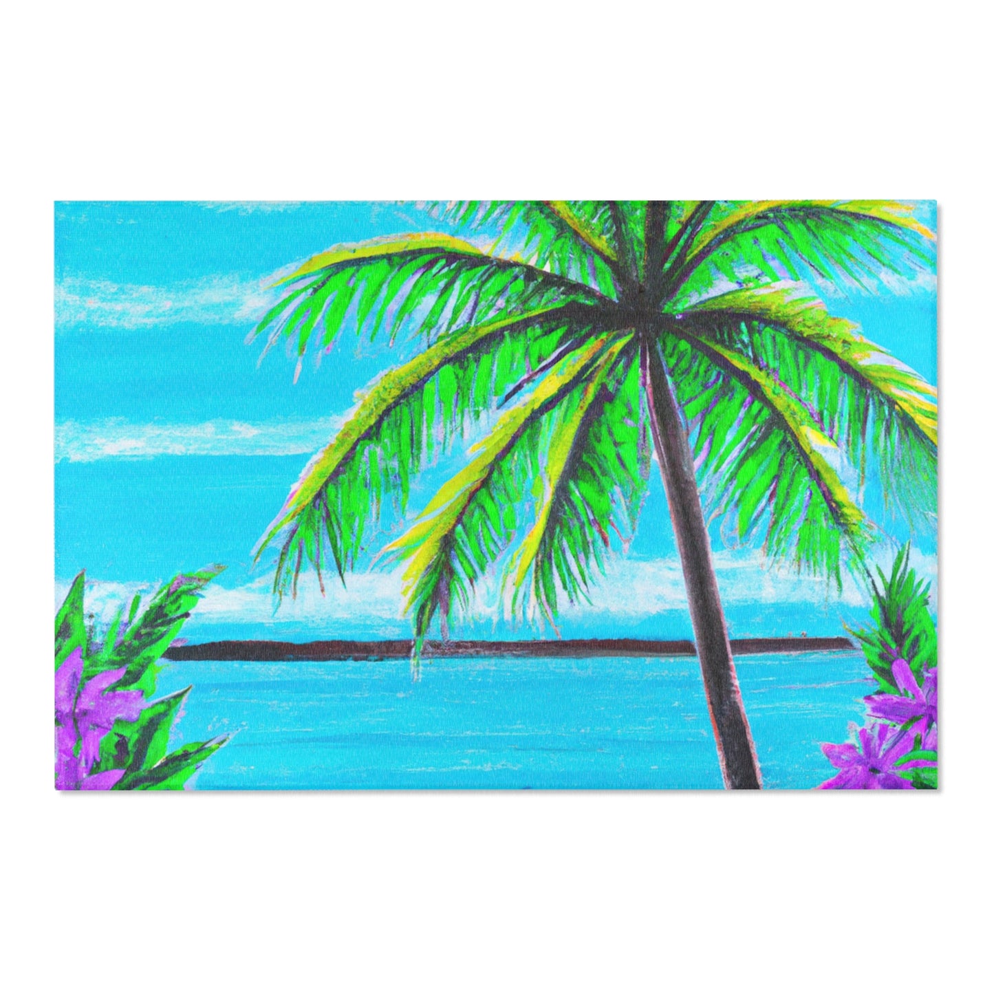 Tropical Paradise Area Rug, 3 Sizes - Vibrant Design / Calm Beach