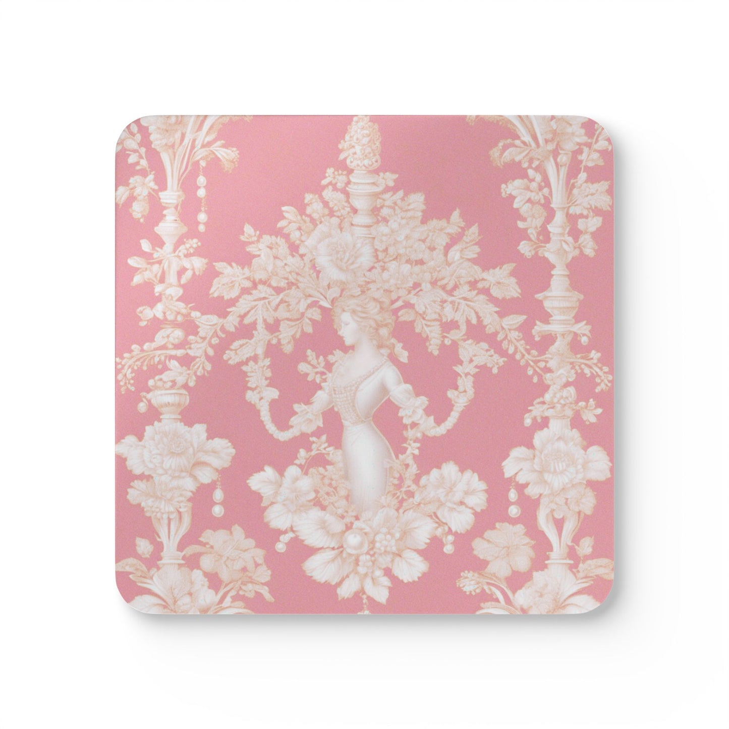 Coaster Set - Pearl Lady Toile, Hyacinth Pink