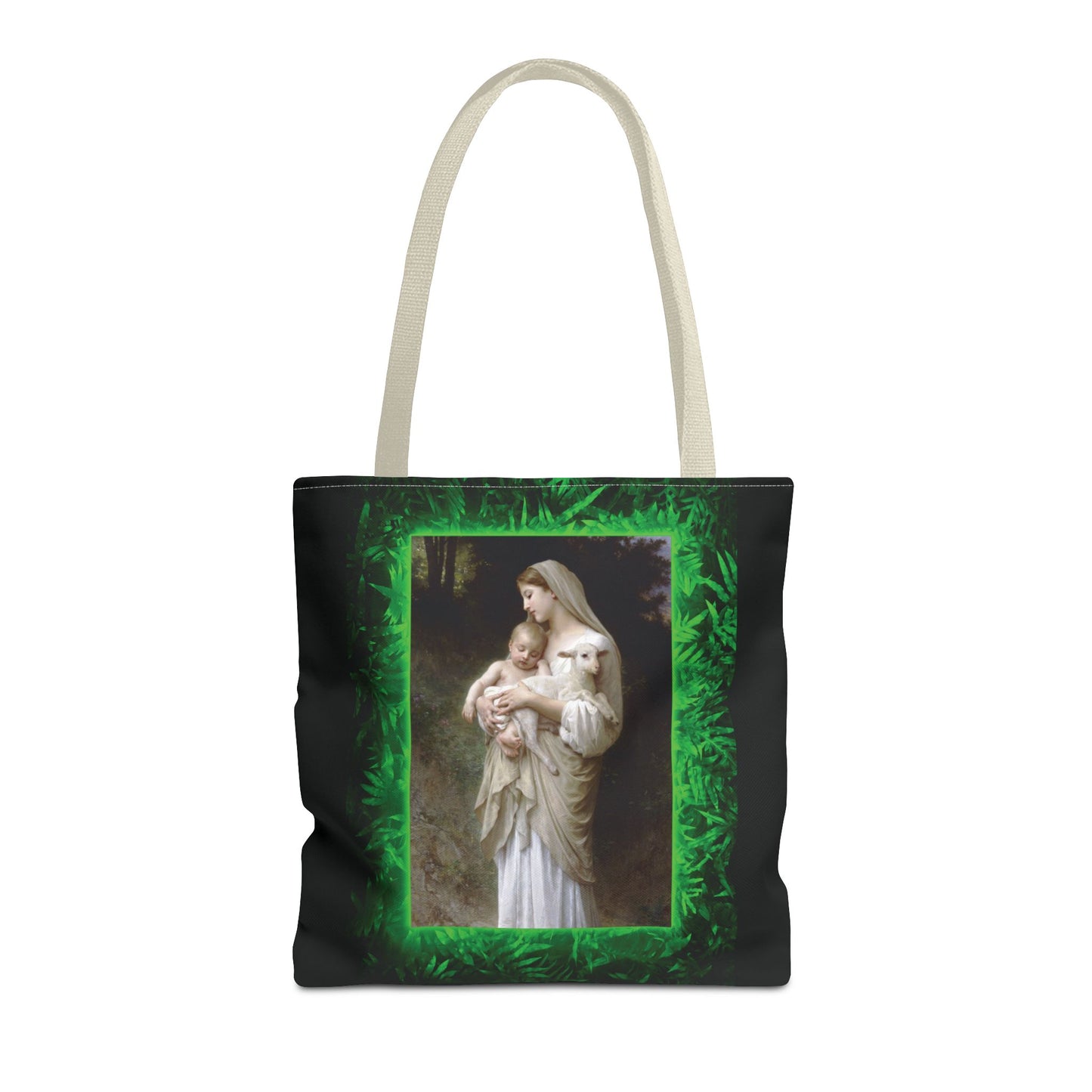 Religious Mary, Jesus and Lamb Tote Bag - 3 Sizes