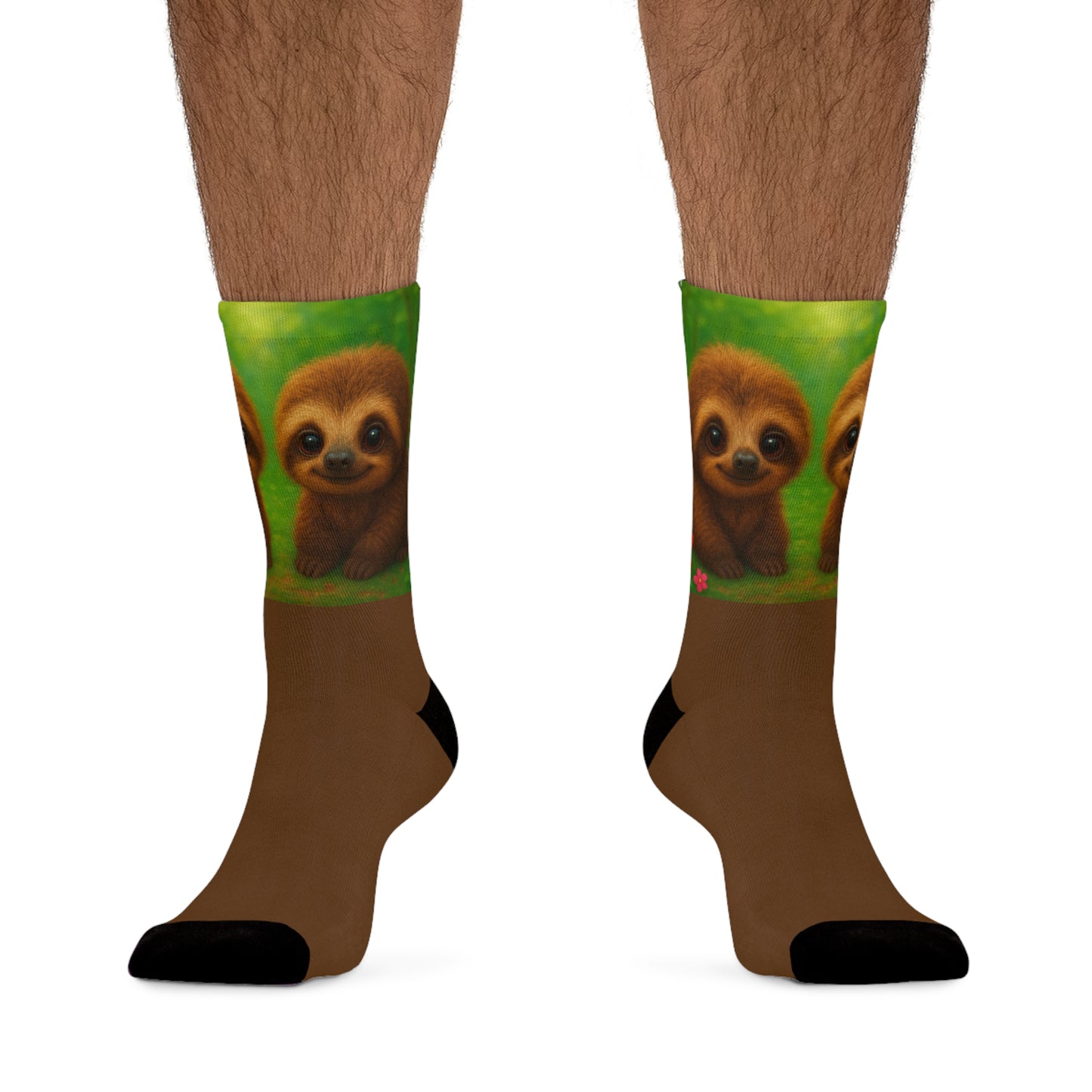 Recycled Poly Socks, Palm Glow Green/Brown