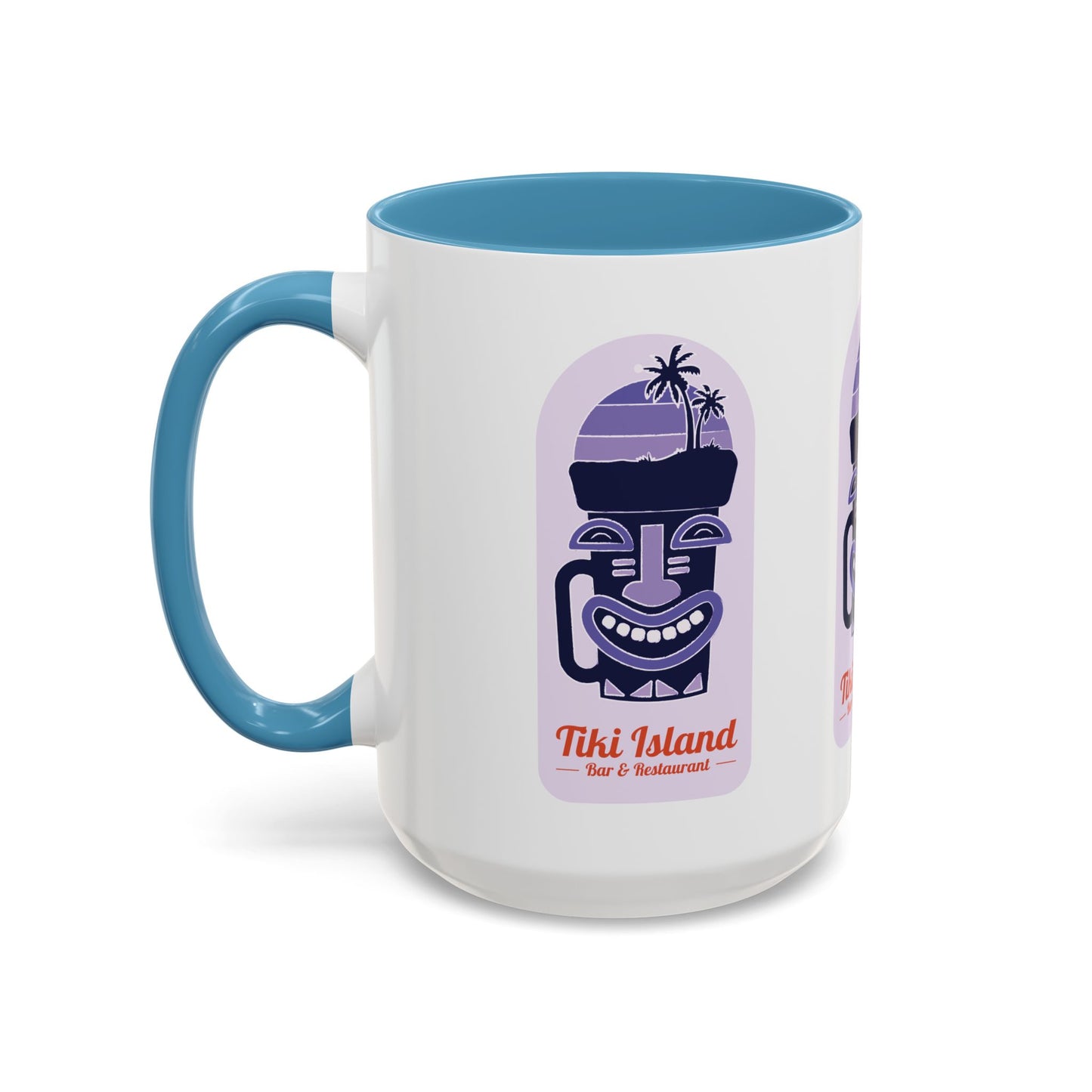 Tiki Island Accent Coffee Mug - Fun Tropical Drinkware for Beach Vibes, purple