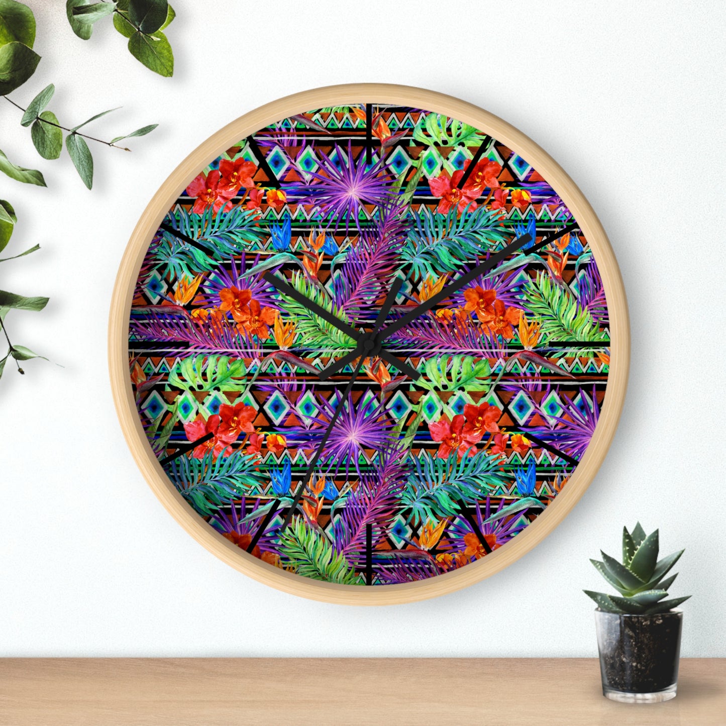 Neon Jungle Wall Clock - Perfect for Tropical Lifestyle Lovers