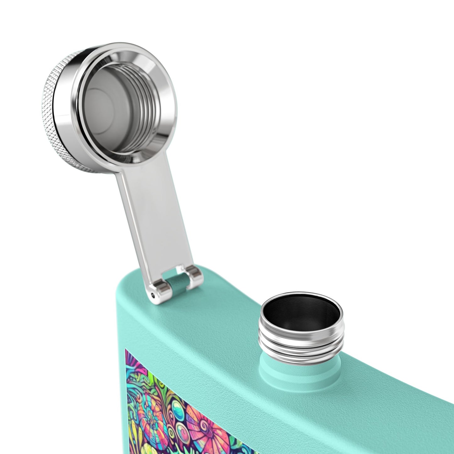 Tropical Stainless Steel 6 oz. Flask, Many Colors  – Seahorse Trio