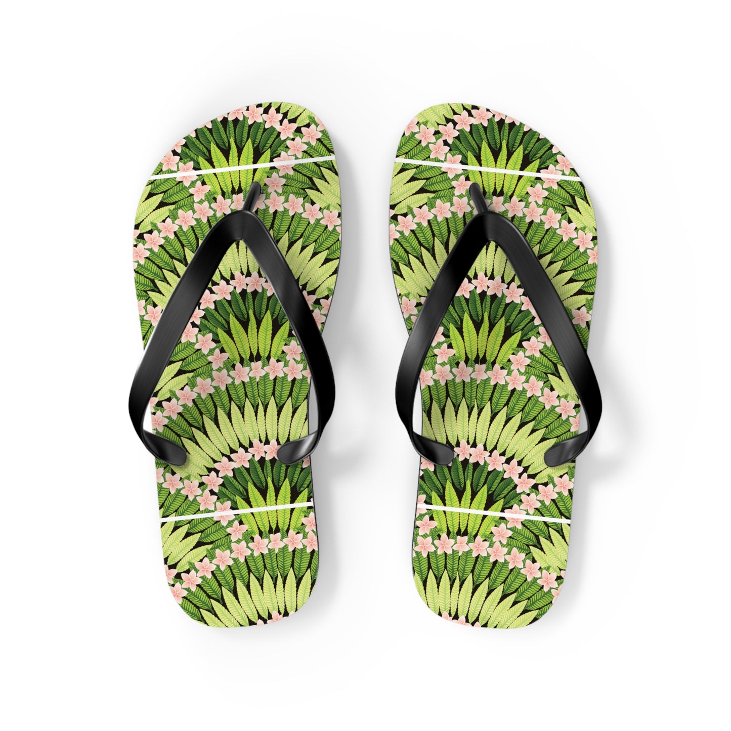 Flip Flops - Plumeria and Palms, Lime