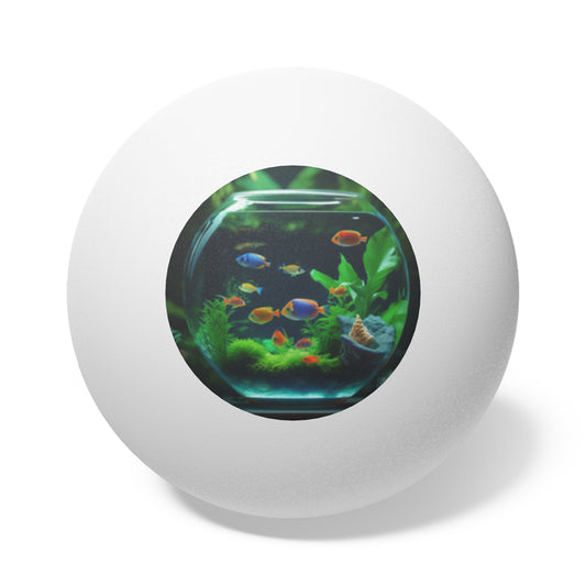 Tropical Paradise Ping Pong Balls - 6 Pack with Fish Bowl & Fishes