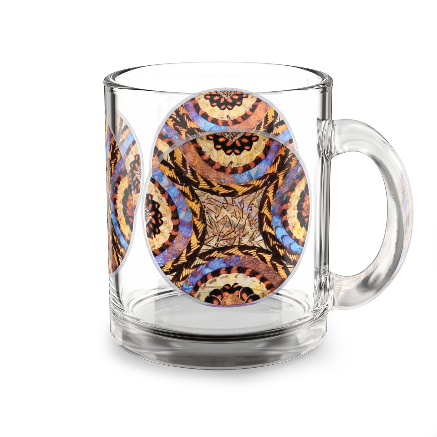 Tropical Glass Mug - 10oz Coffee Cup / Real Butterfly Wing Plate #3