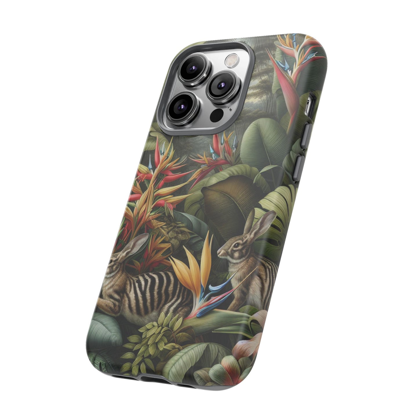 Rainforest Rabbit Outing Phone Case - Tough Cases with Summer Vibe