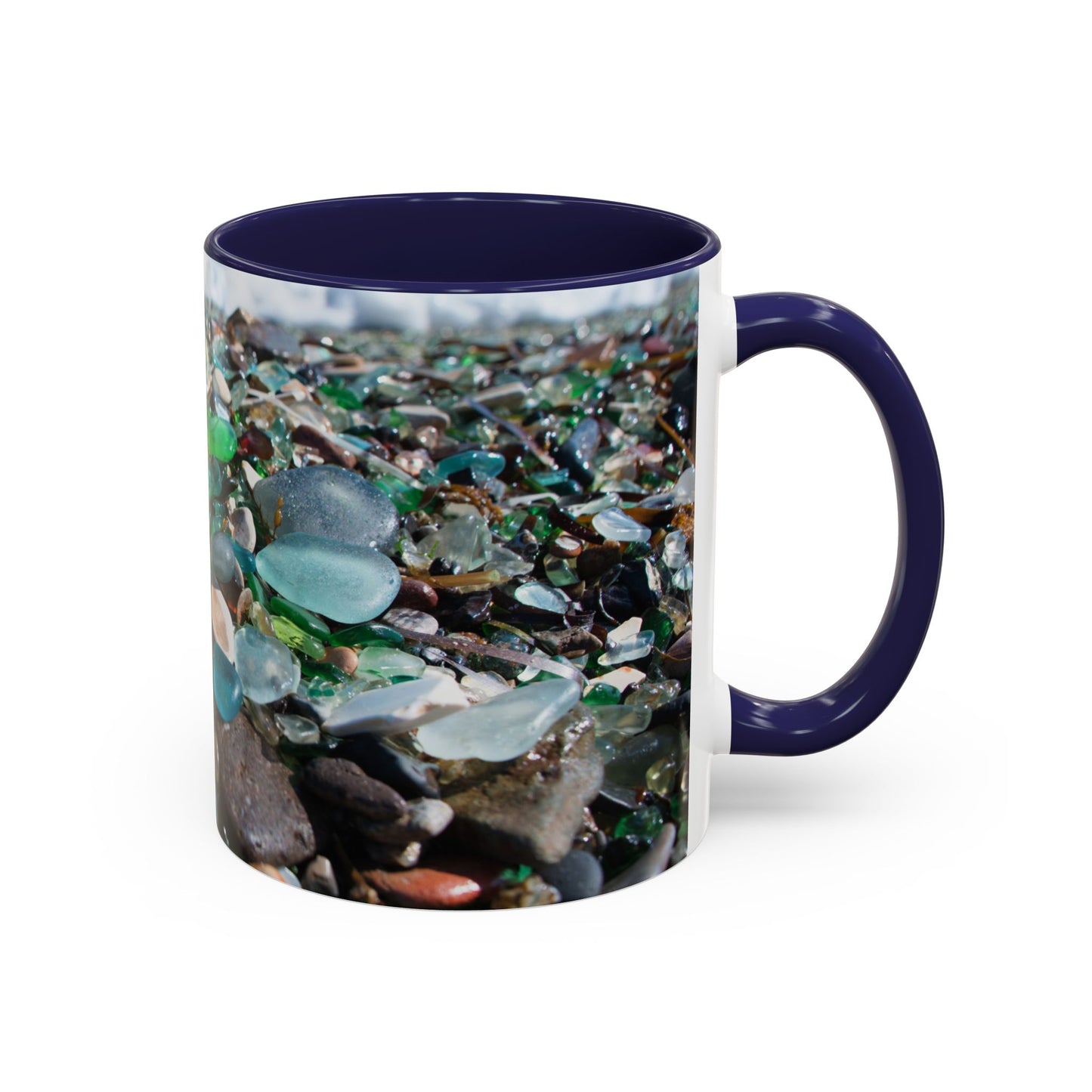 Coastal Accent Coffee Mug | Sea-Inspired Drinkware / Beach Glass Along Shoreline