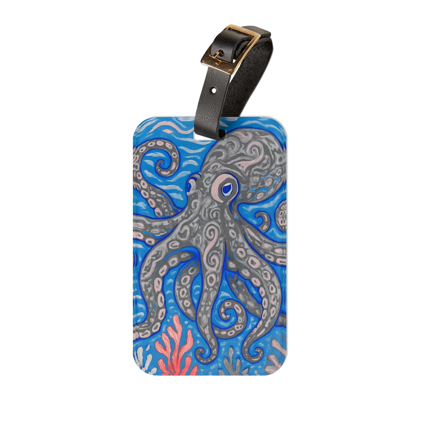 Luggage Tag - Octopus Kraken Joe, Slate