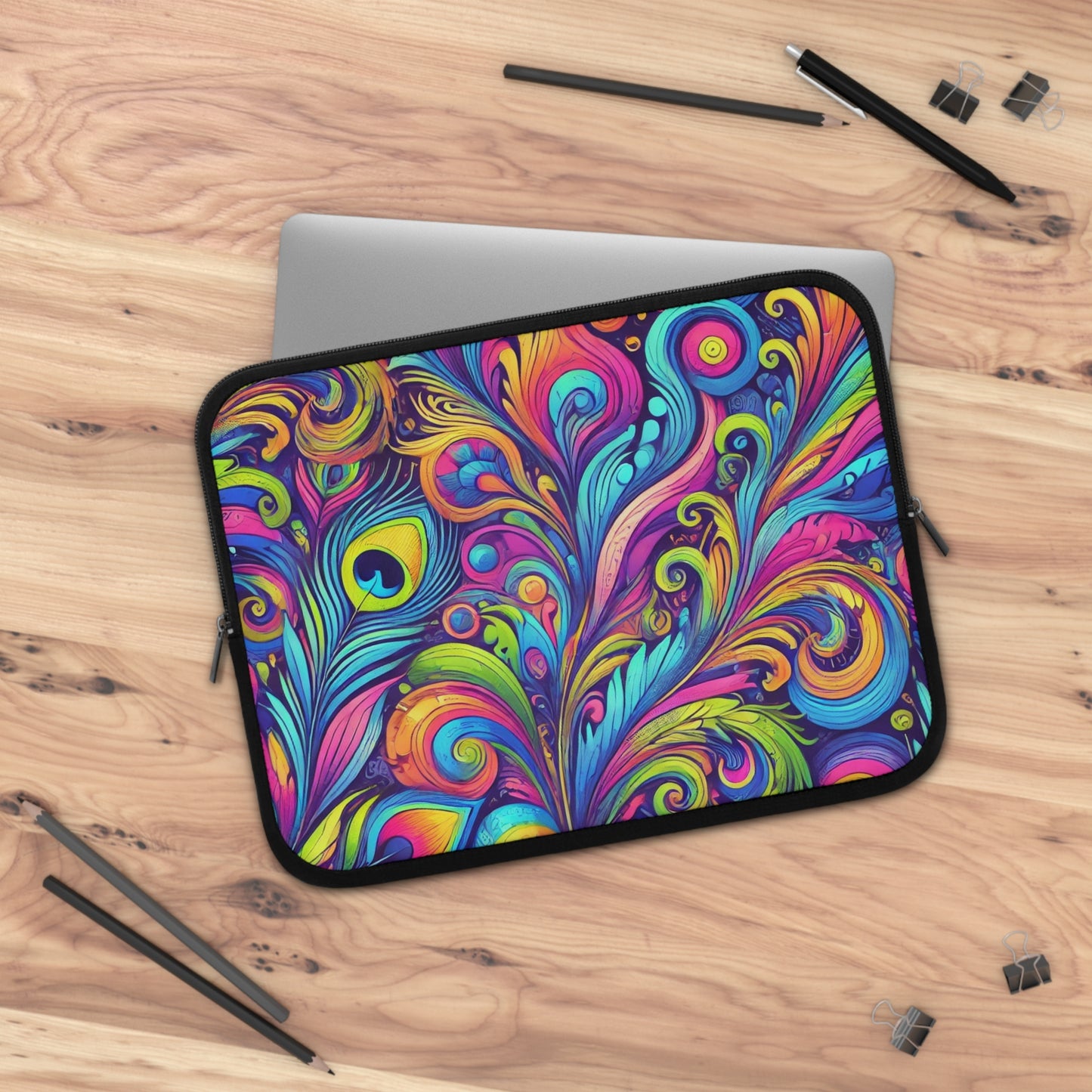 Tropical Laptop Sleeve, 5 Sizes - Perfect for Beach Lovers & Students / Feather Currents