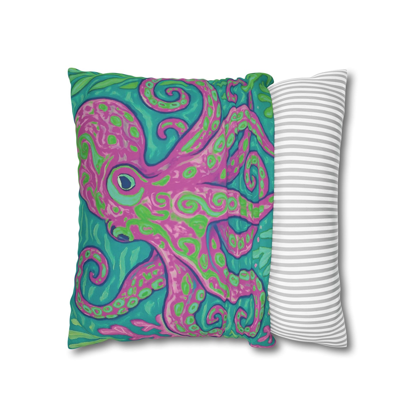 Faux Suede Square Pillowcase - Purple Kraken Joe