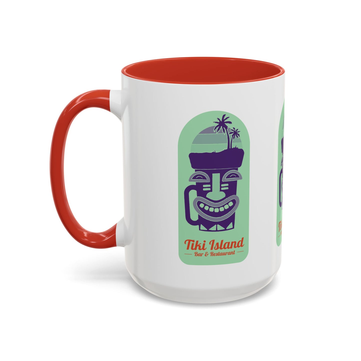 Tiki Island Accent Coffee Mug - Fun Tropical Drinkware for Beach Vibes, green