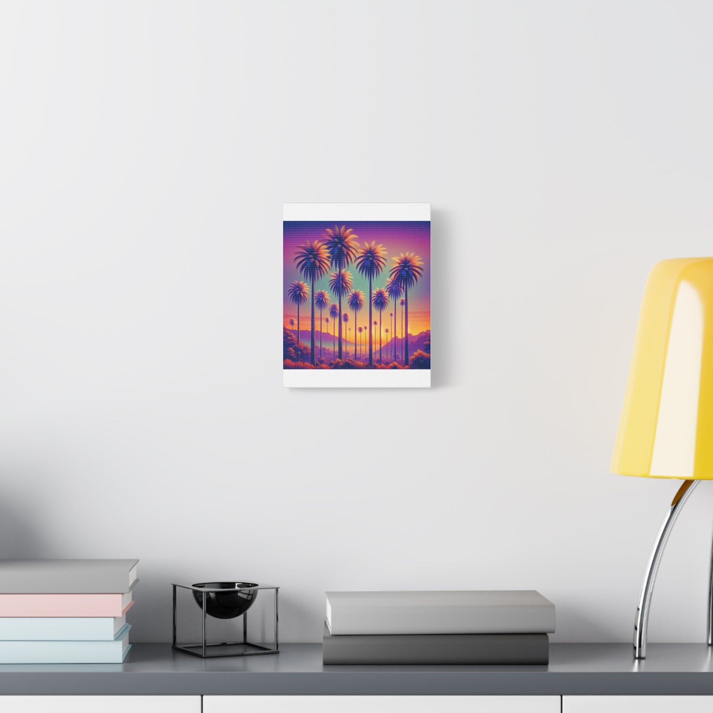 Matte Canvas, Stretched, Various Sizes / Sunset Palms