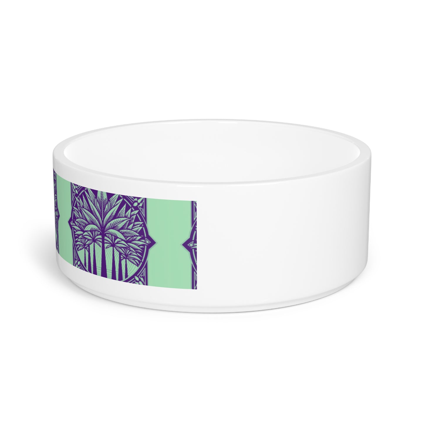 Pet Bowl, Deco Palm Tree, Mint
