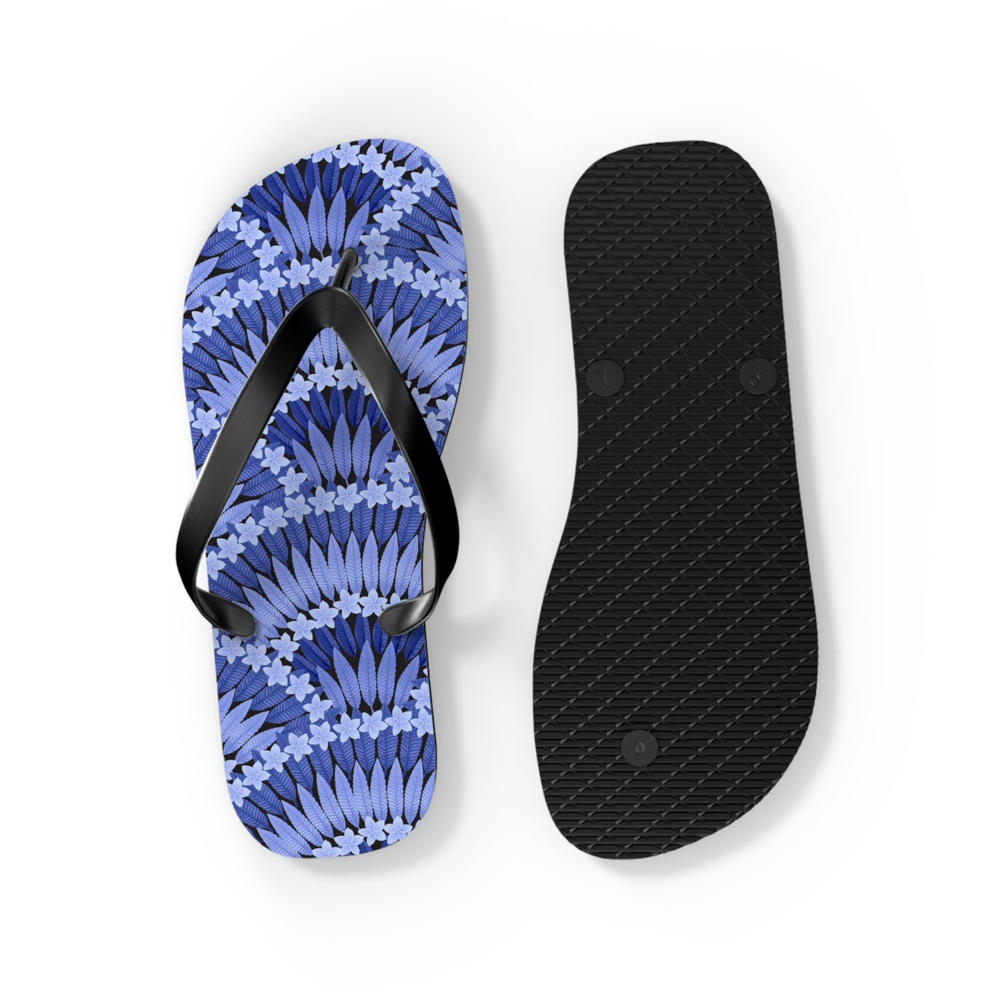 Flip Flops - Plumeria and Palms, Blue