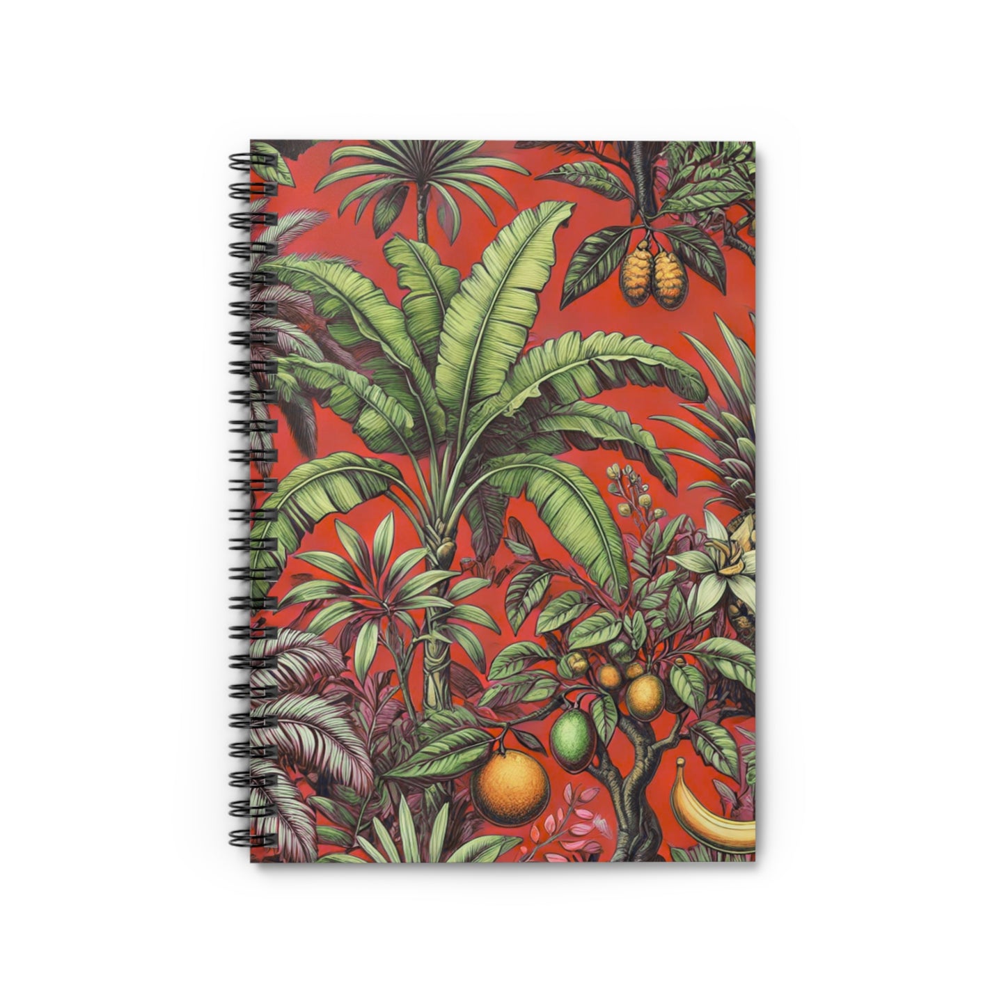 Spiral Notebook - Tropical Fruit, Red