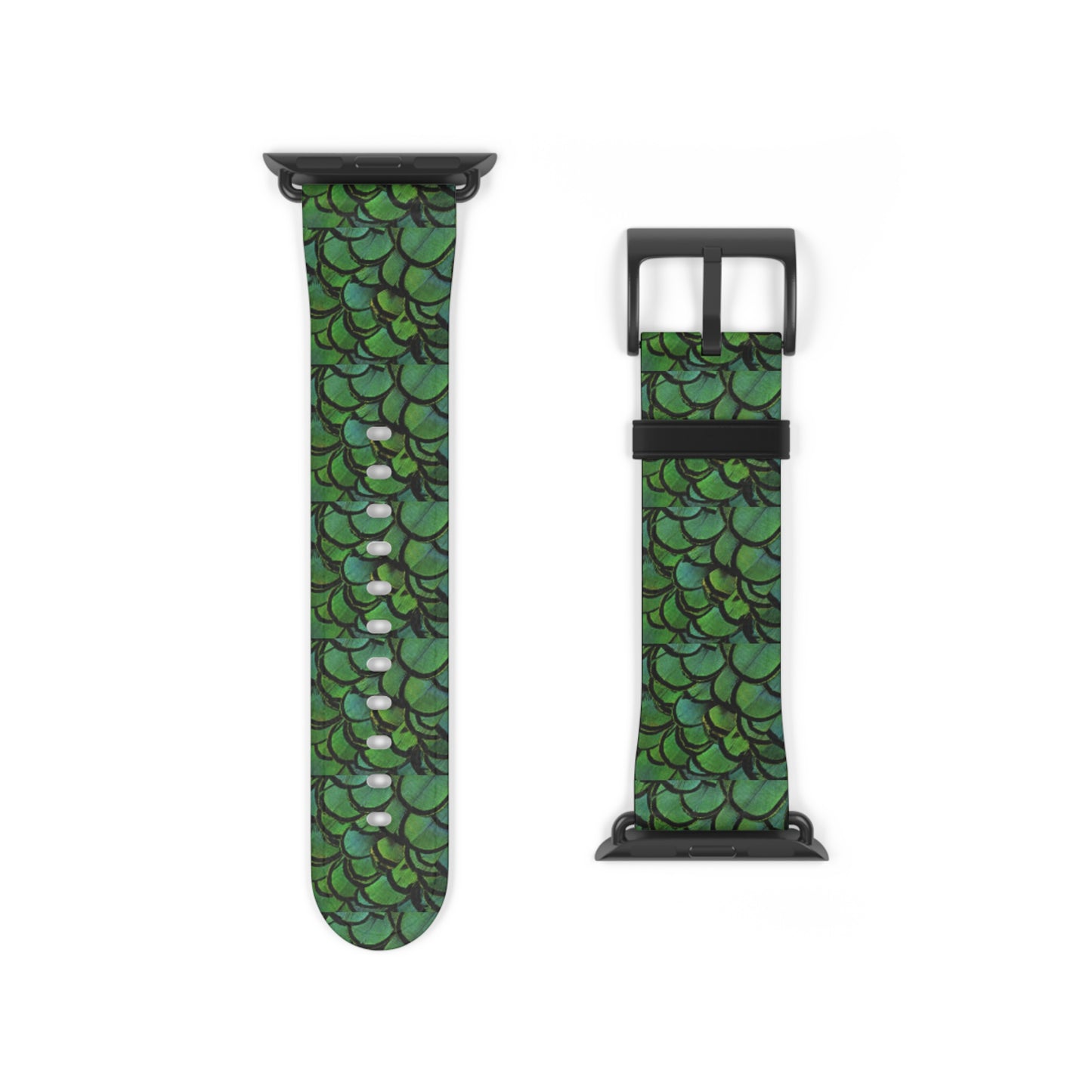 Apple Watch Band - Green Peacock Feathers