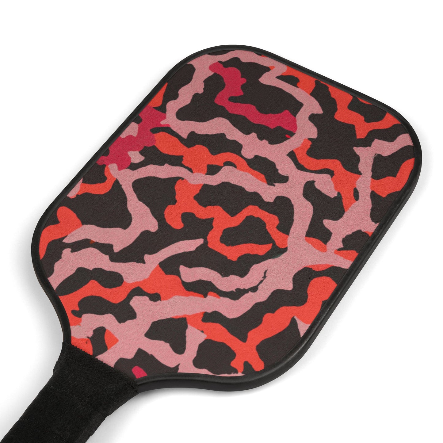 Tropical Pickleball Kit - Coastal Vibe Paddles & Balls Set / Coral Threads, Red
