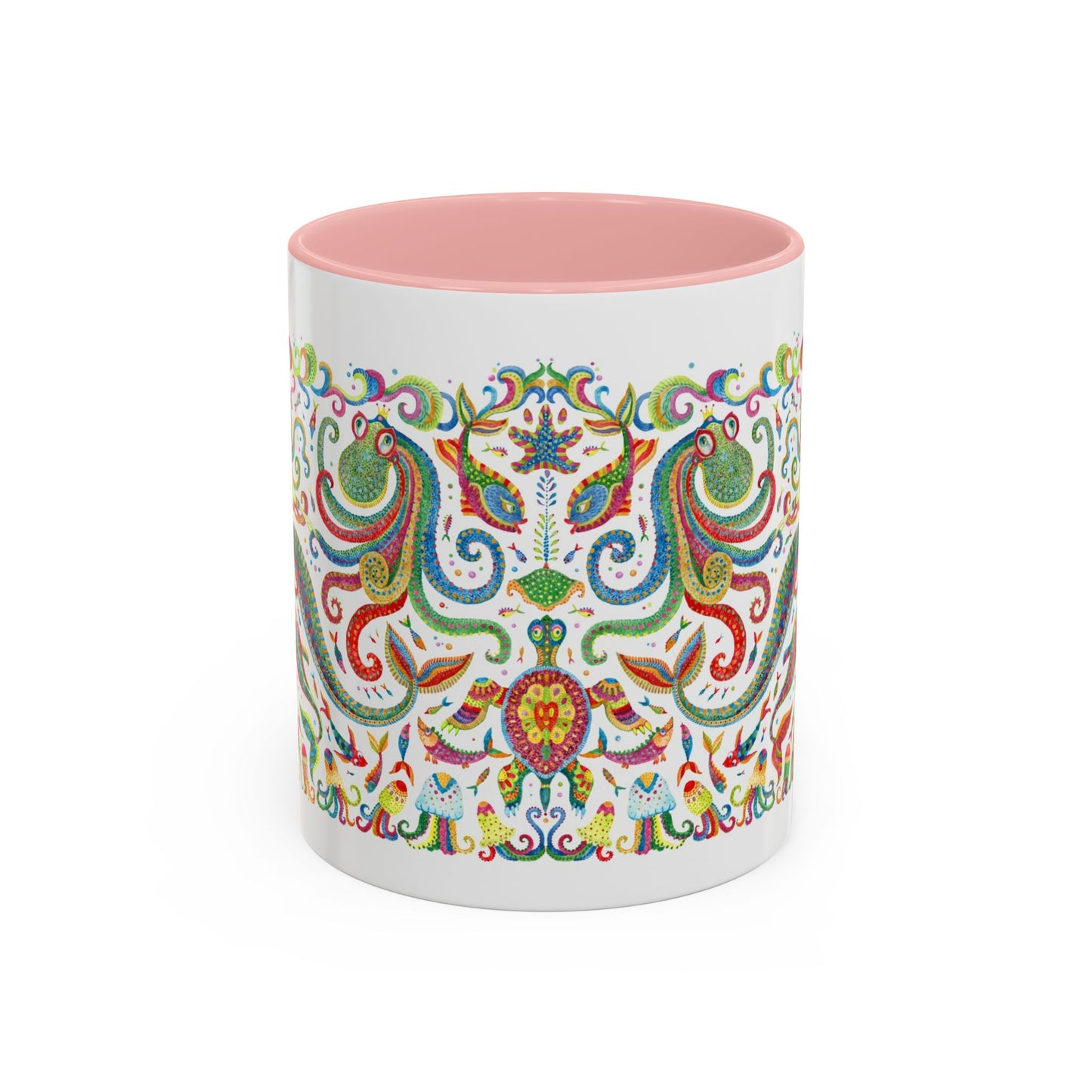 Accent Coffee Mug | Tropical-Inspired Drinkware / Colorful Mermaid Kingdom