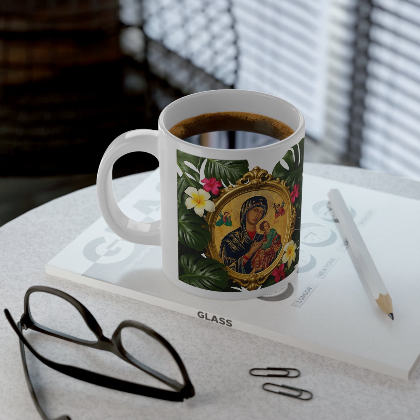 Religious Jumbo Mug, 20oz, Our Lady of Perpetual Help | Tropical Coffee Cup