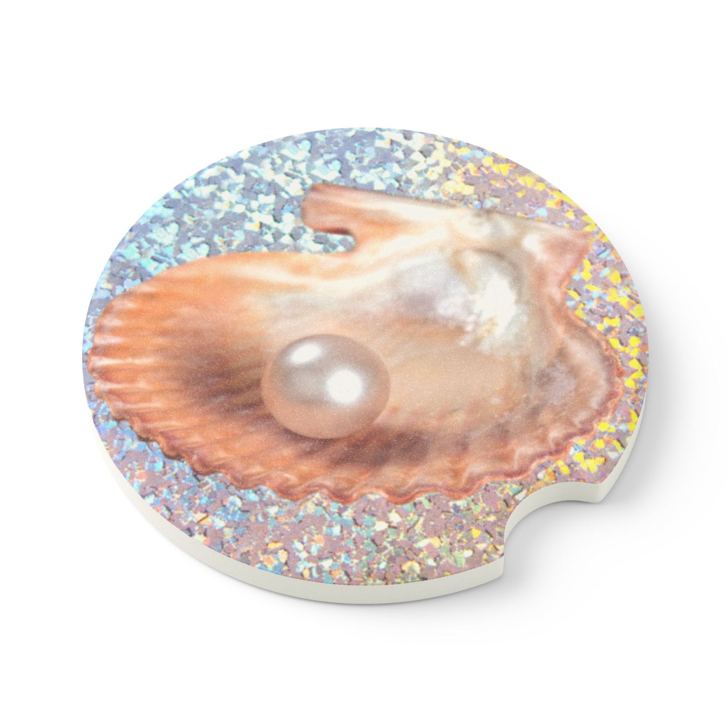 Soapstone Car Coaster - Disco Peach Pearl Oyster