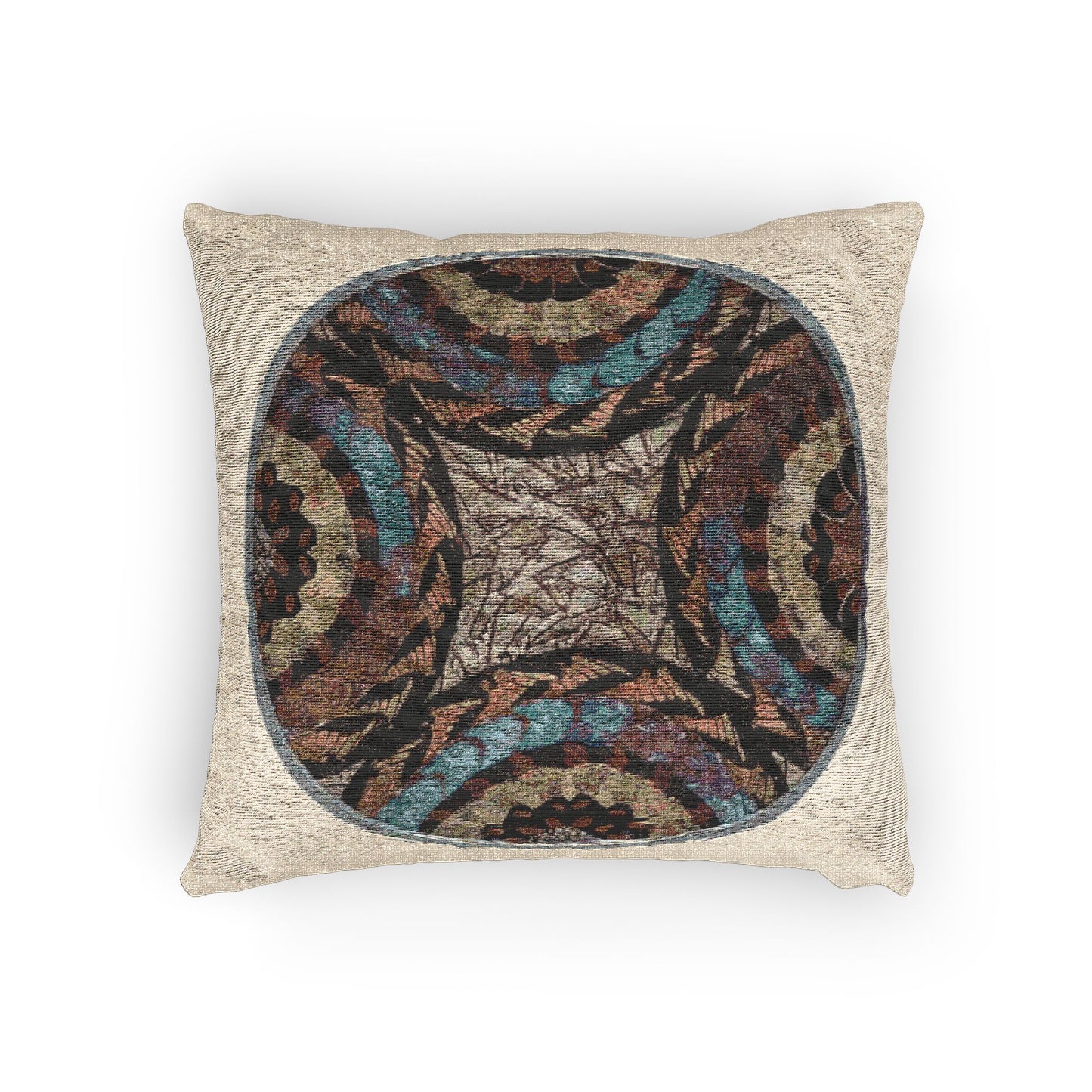 Woven Pillow, 17"W x 18"L - Photo of Real Butterfly Wing Plate Art
