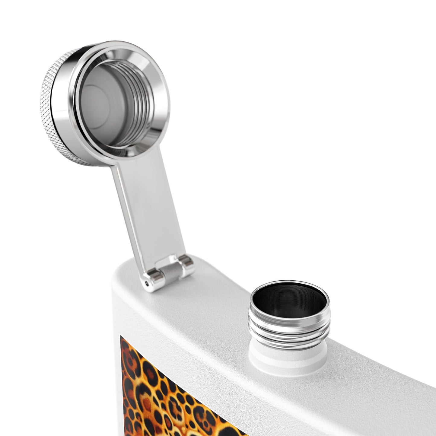 Tropical Stainless Steel 6 oz. Flask, Many Colors – Kaleidoscope Jaguar Spots