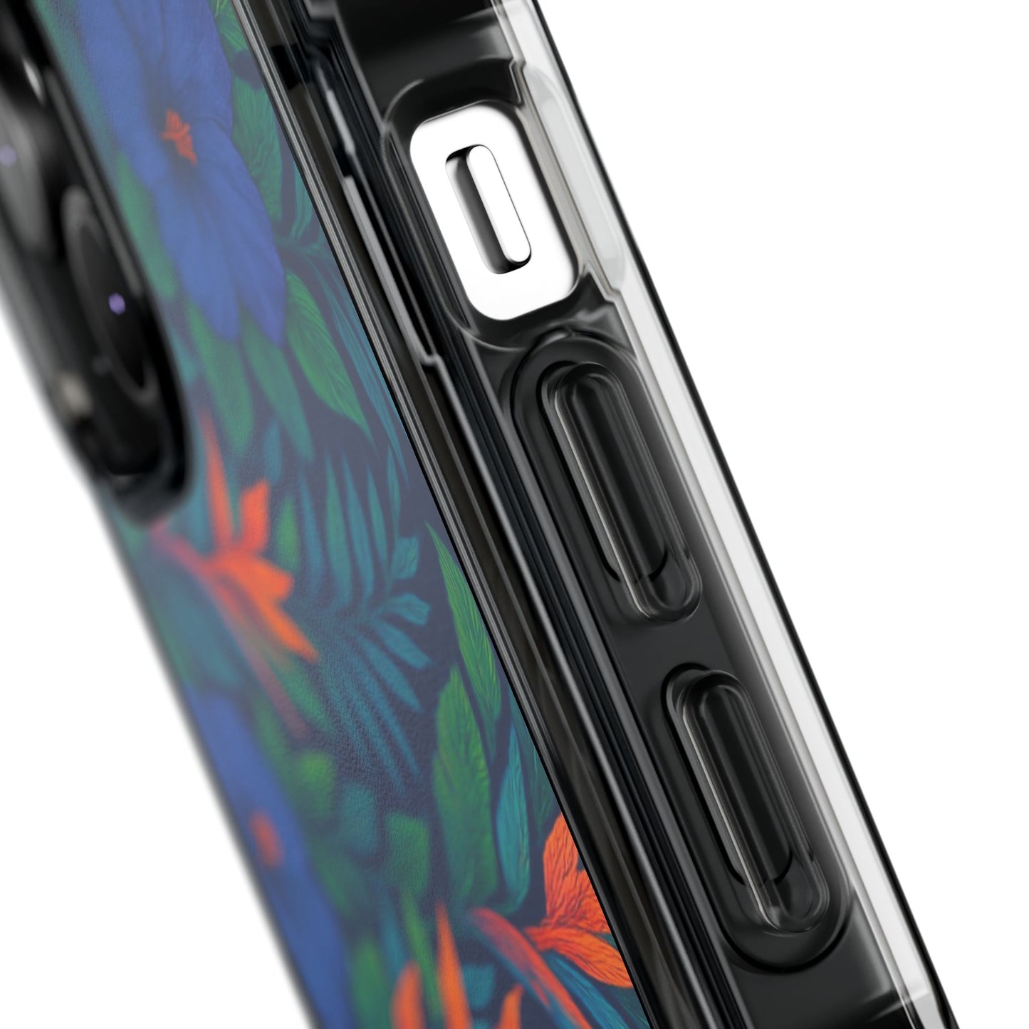 Midnight Flower Navy Magnetic Clear Phone Case, Many Models