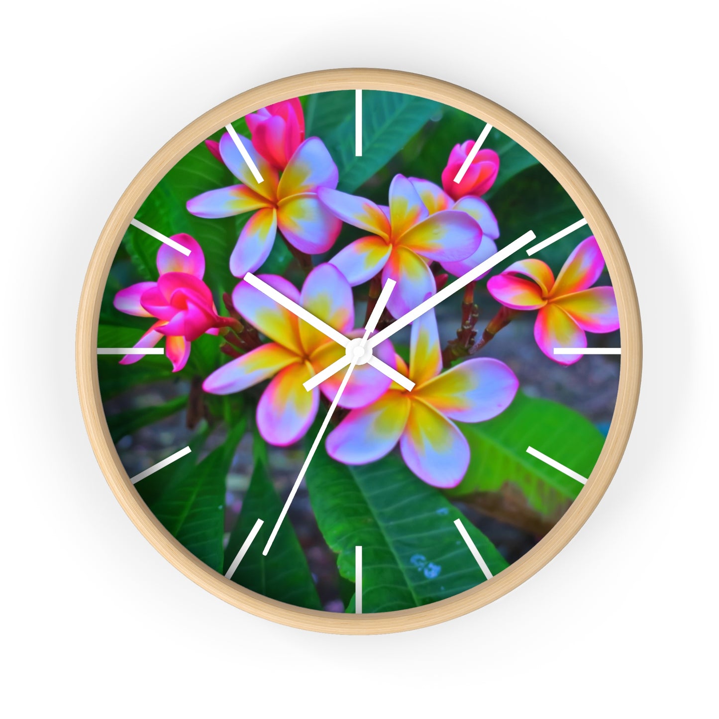 Tropical Hawaiian Flowers Wall Clock - Perfect for Garden Lovers