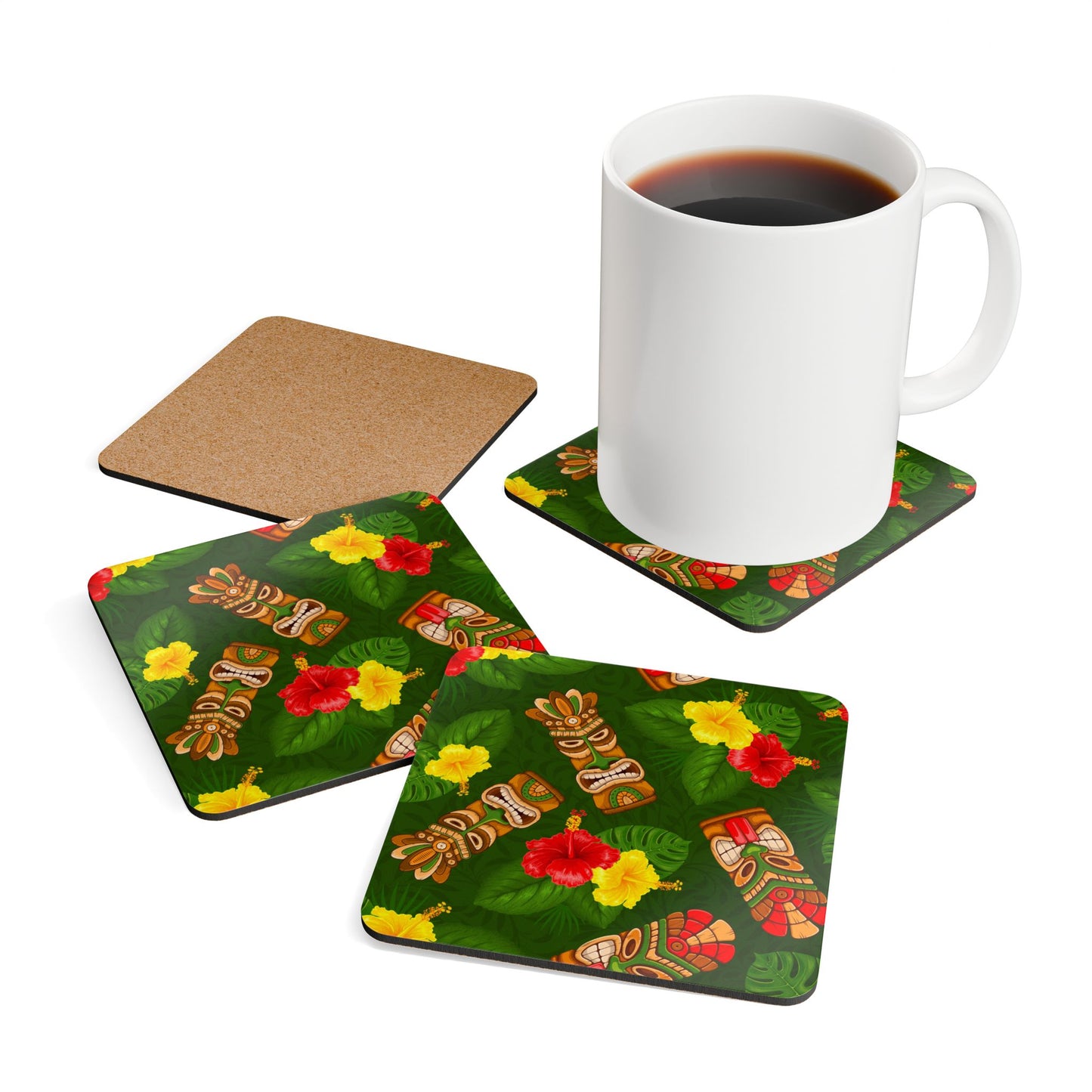 Coaster Set - Tiki Hibiscus Garden