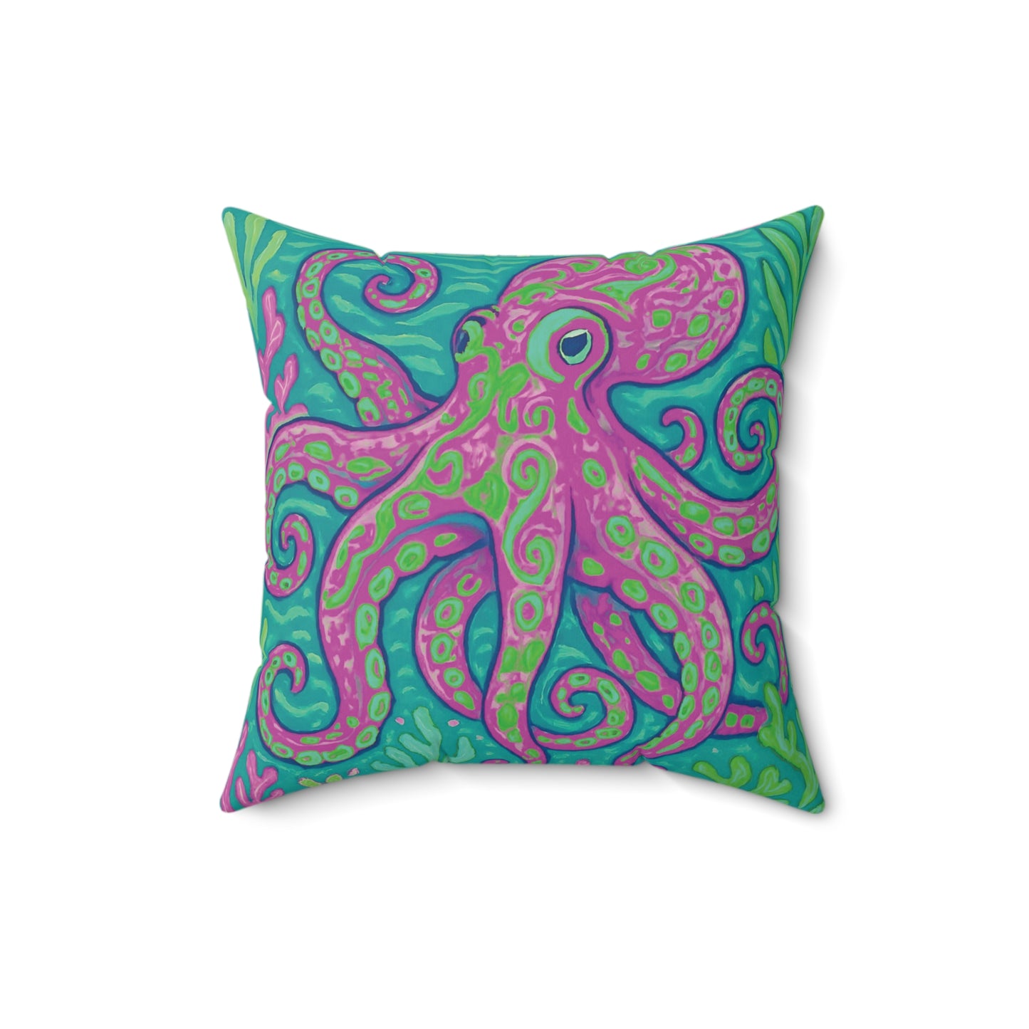 Decorative Pillow - Accent Cushion, 4 Sizes / Octopus Kraken Joe, Purple