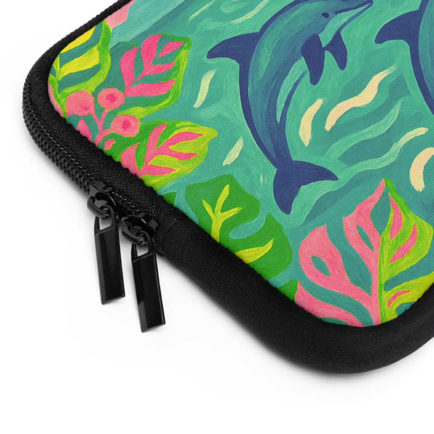 Tropical Laptop Sleeve, 5 Sizes - Perfect for Ocean Lovers & Students / Jumping Dolphins