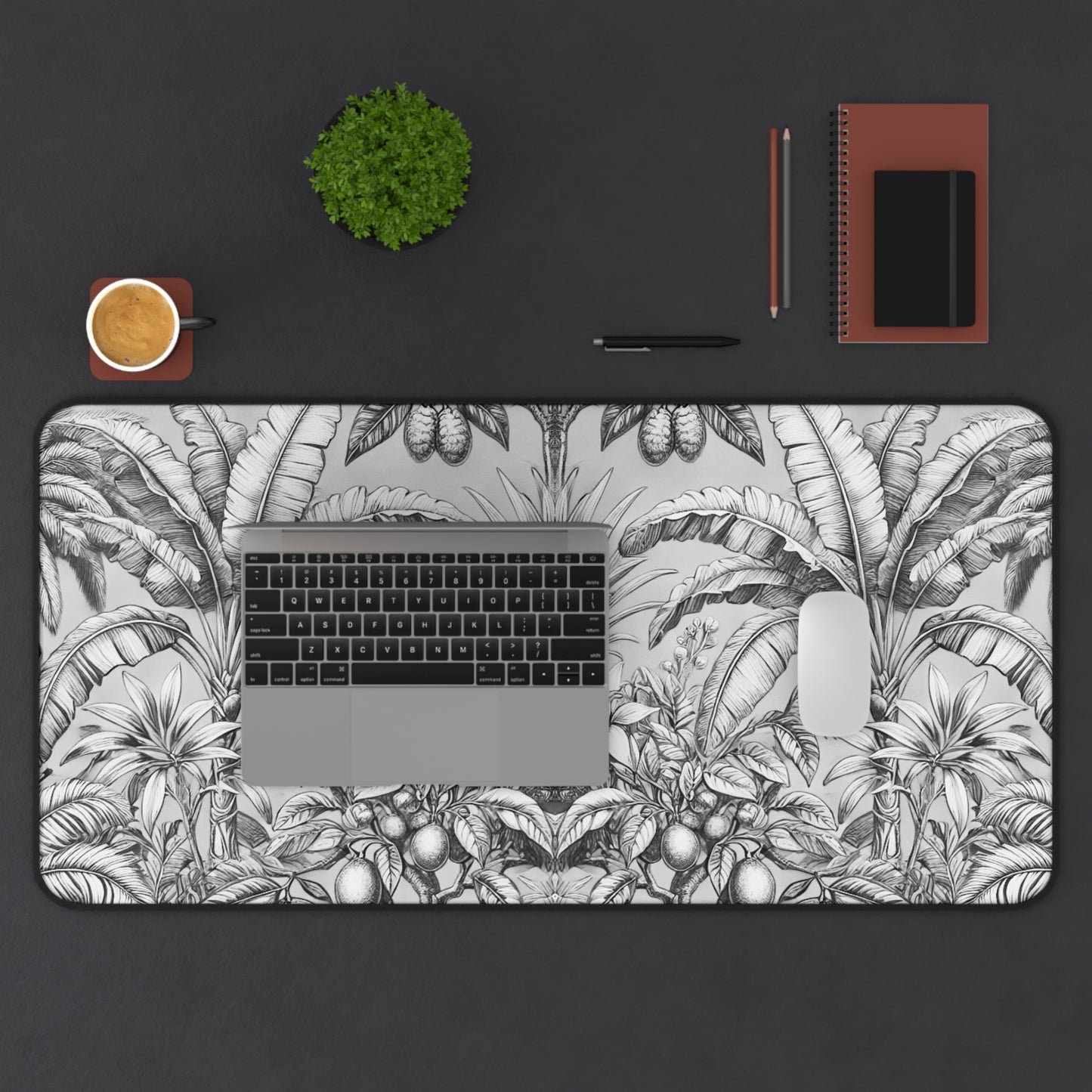Tropical Mouse Pad/Desk Mat, 3 Sizes - Perfect for Home Office / Tropical Fruit, Newspaper