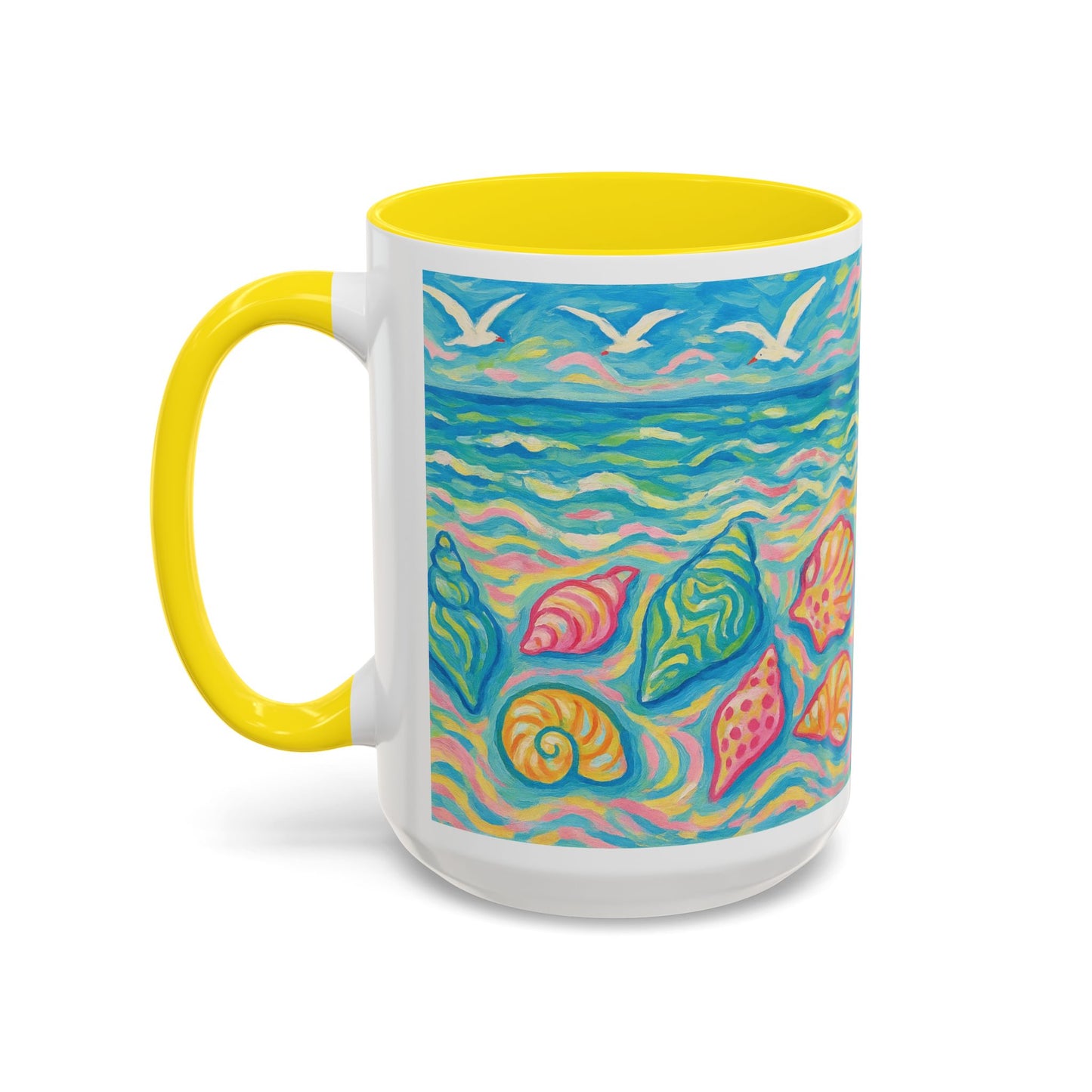 Accent Coffee Mug (11, 15oz), 8 Colors - Glow Seashells