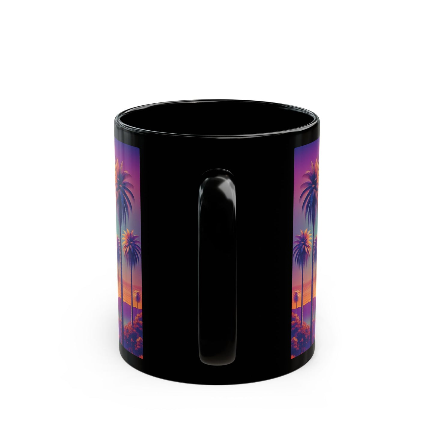 Black Coffee Mug - Sunset Palm Boulevard