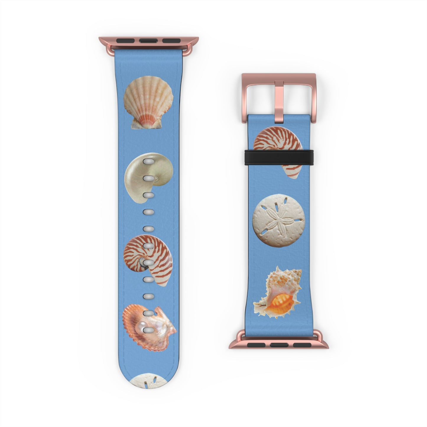 Apple Watch Band - Mixed REAL Seashells/Lt. Blue