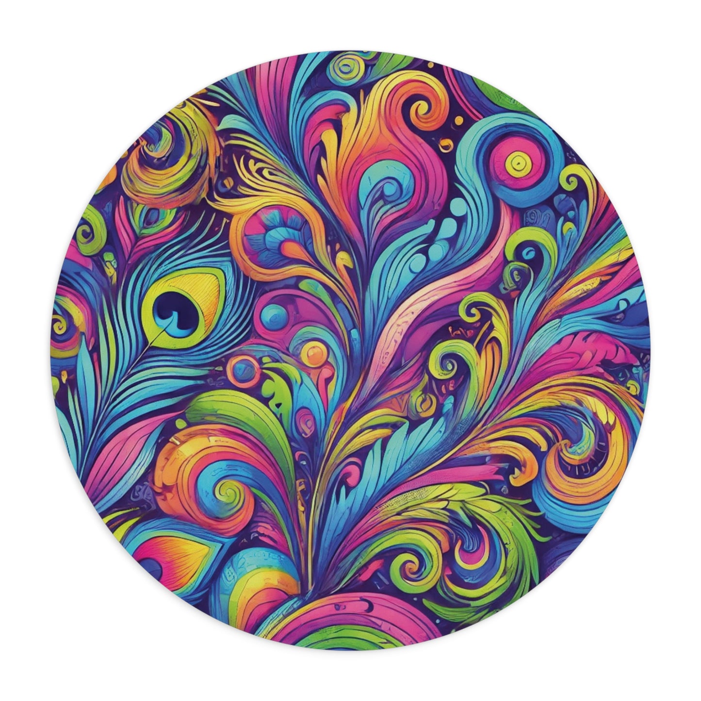 Tropical Mouse Pad, 2 Shapes - Beach Vibes for Home Office & Gamer / Feather Currents