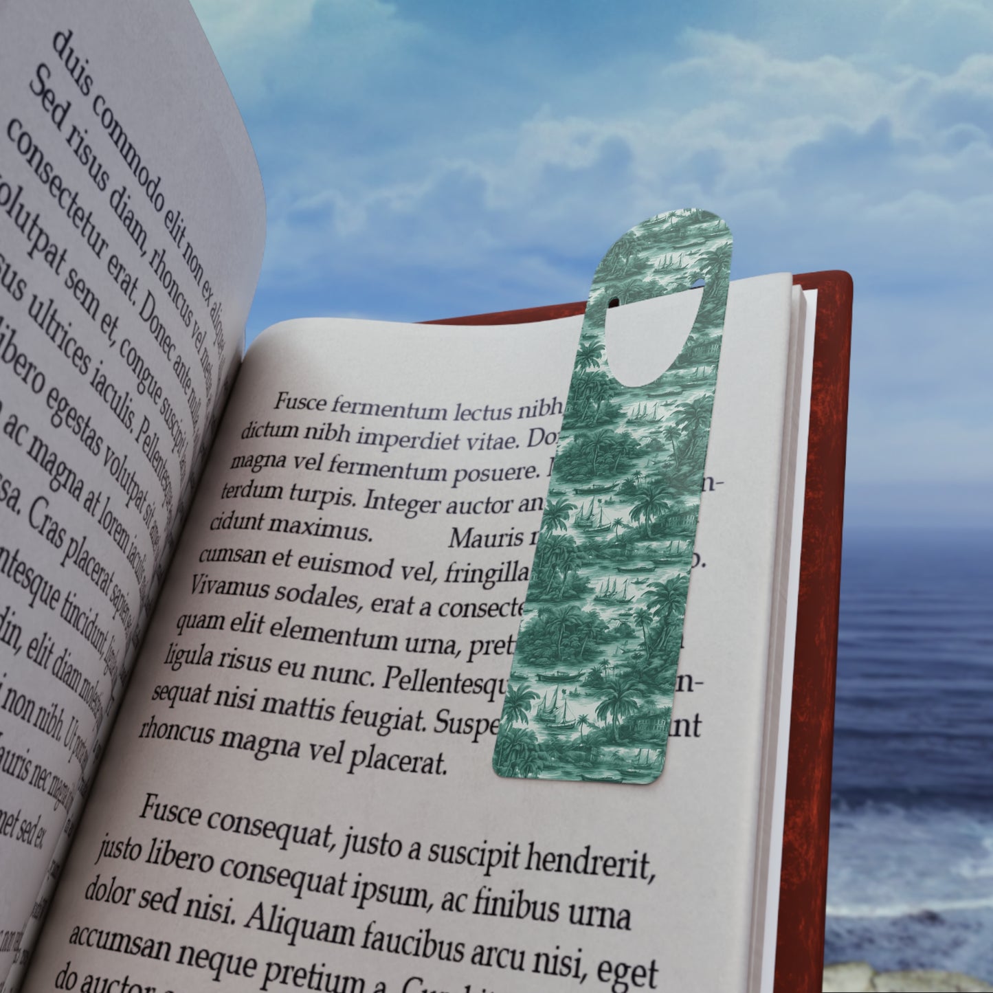 Bookmark - Aluminum, Tropical Toile, Evergreen Repeat