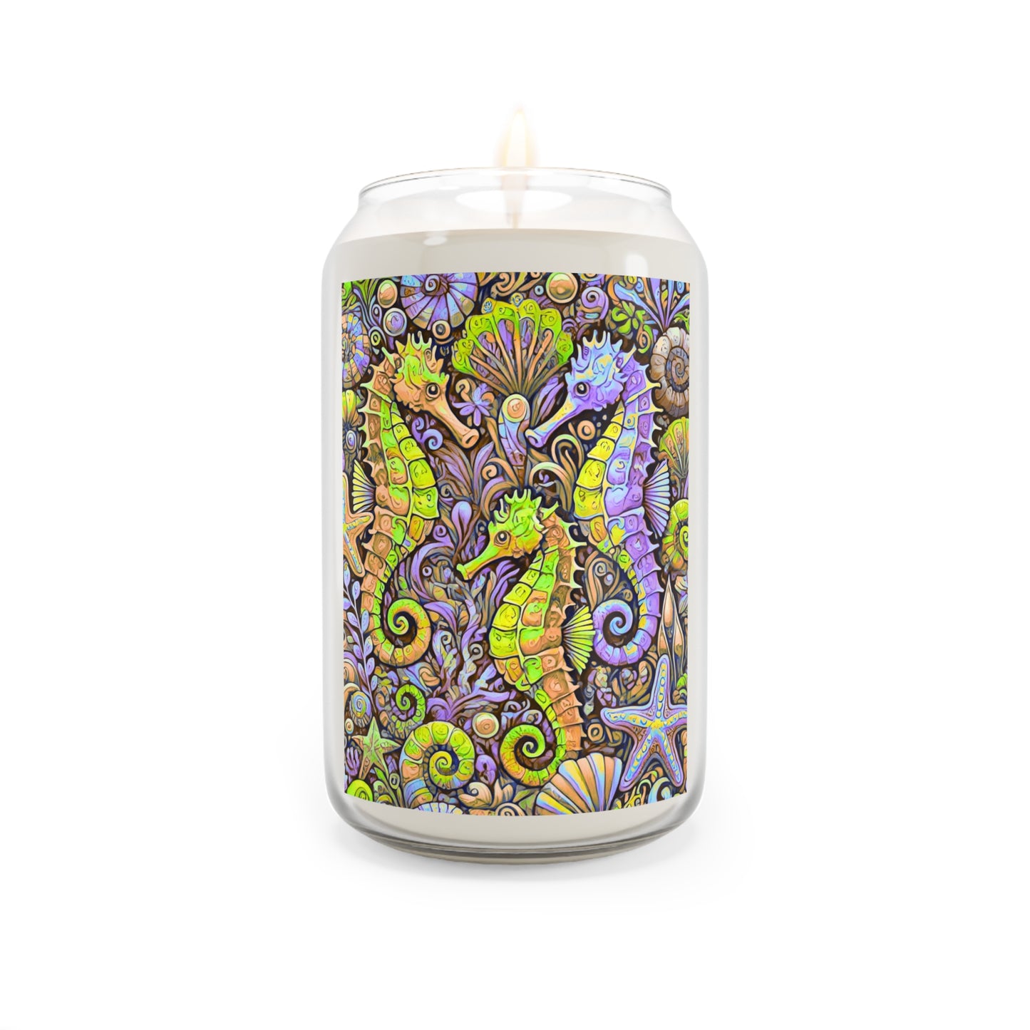 Scented Candle, 13.75oz - Seahorse Trio, Purple