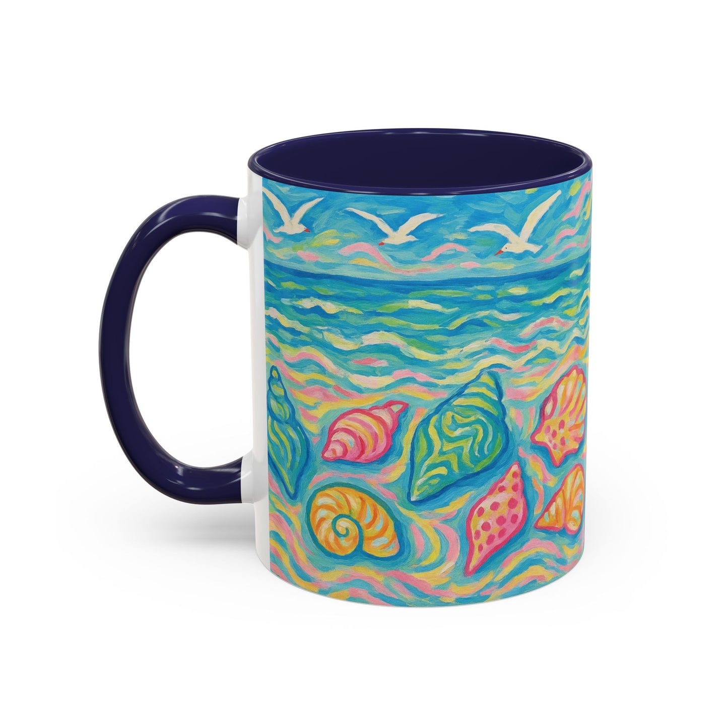 Accent Coffee Mug (11, 15oz), 8 Colors - Glow Seashells