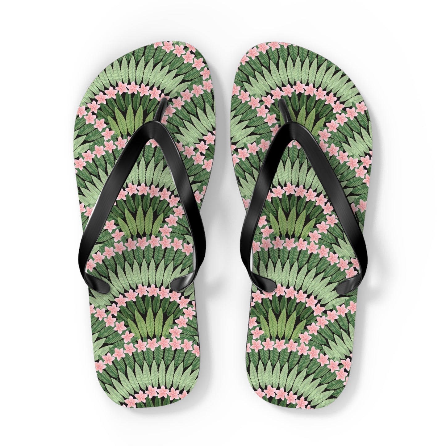 Flip Flops - Plumeria and Palms, Pink