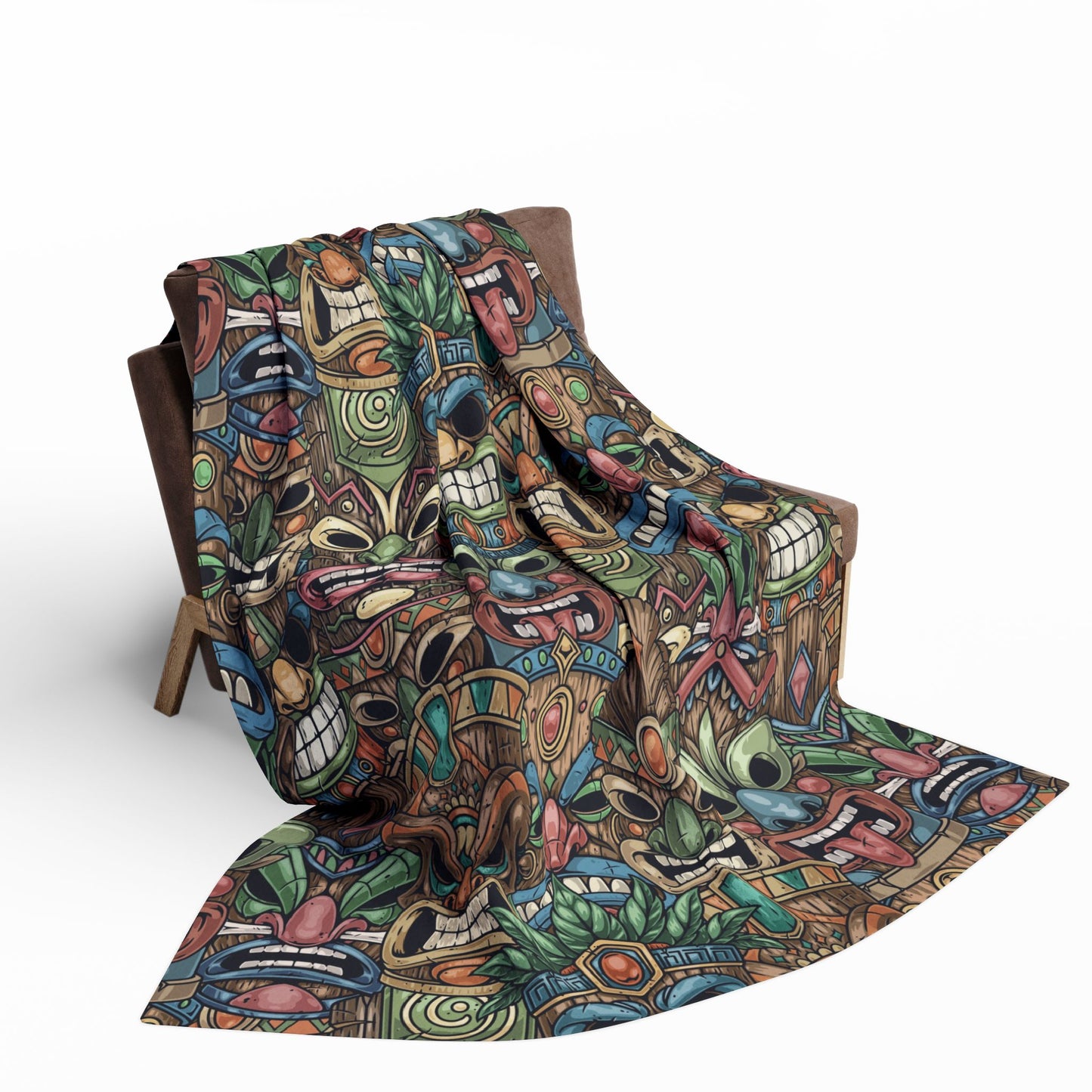 Tiki Legends Fleece Blanket - Colorful Tropical Design