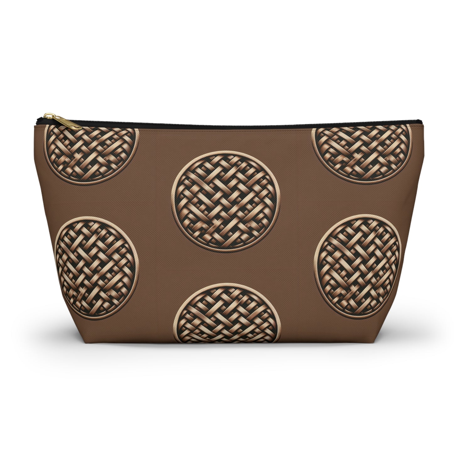 Tropical Accessory Pouch, 2 sizes | Makeup Bag | Perfect for Travel & Everyday Use / Brown Wicker Button
