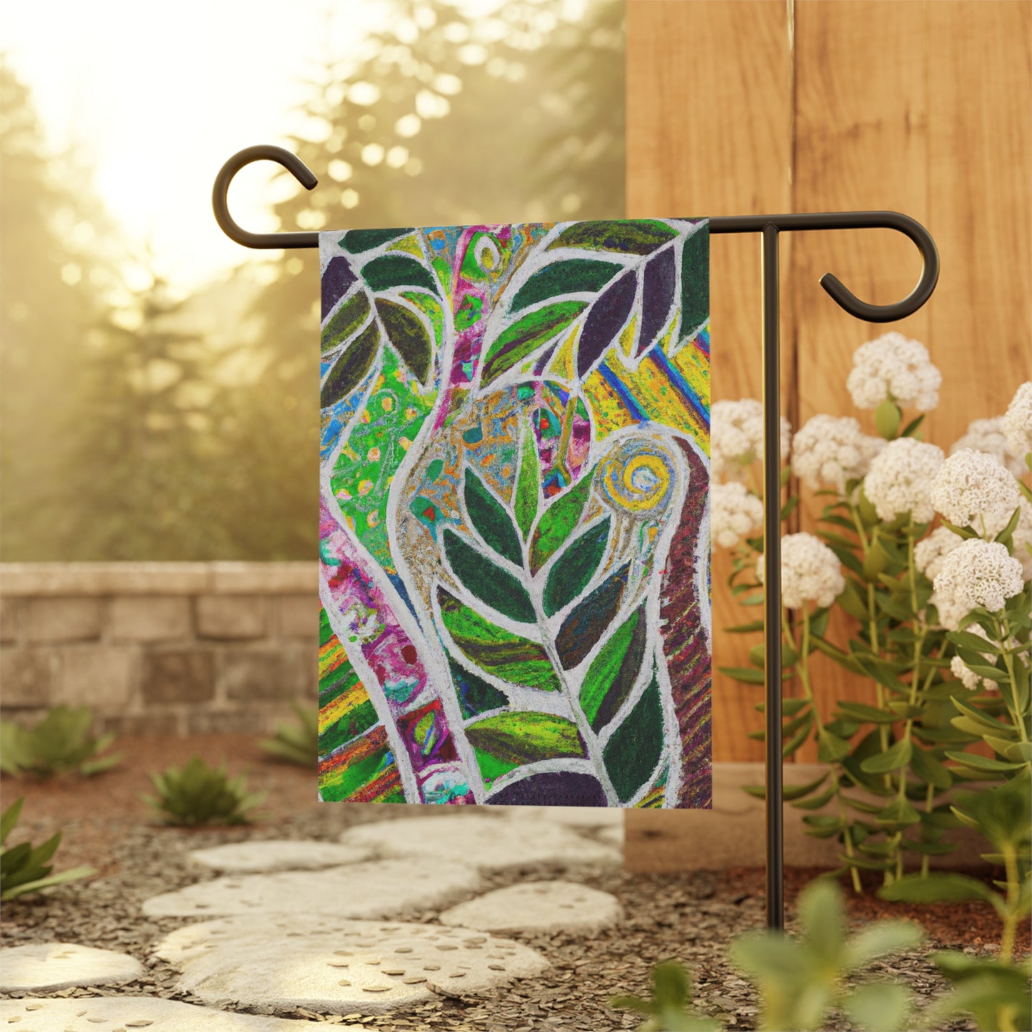 Tropical Garden Flag - Perfect for Outdoor Decor / Rainforest Amazon Whimsy
