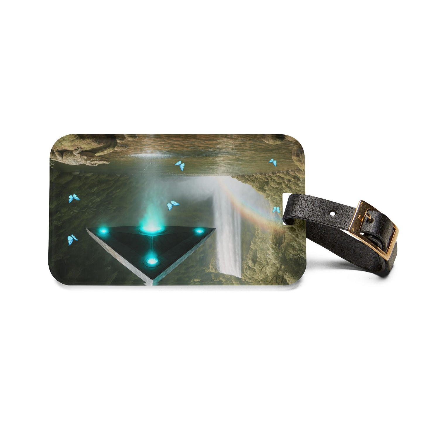 Luggage Tag - UFO and Waterfall