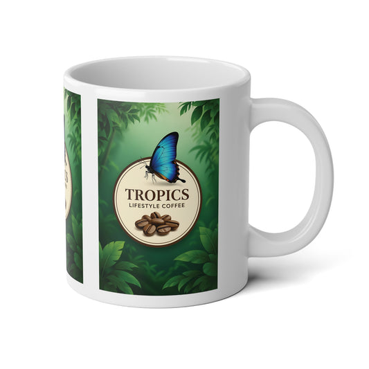 Jumbo Mug, 20oz, Butterfly TLCoffee Logo | Tropical Coffee Cup