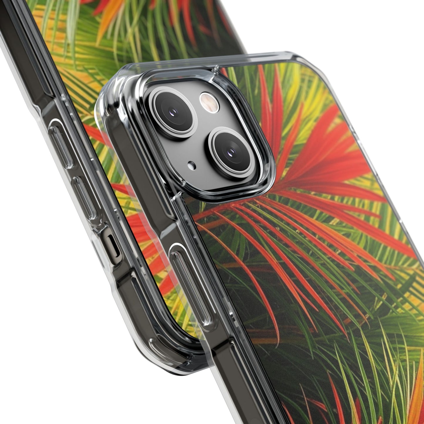 Red Flame Palm Magnetic Clear Phone Case, Many Models