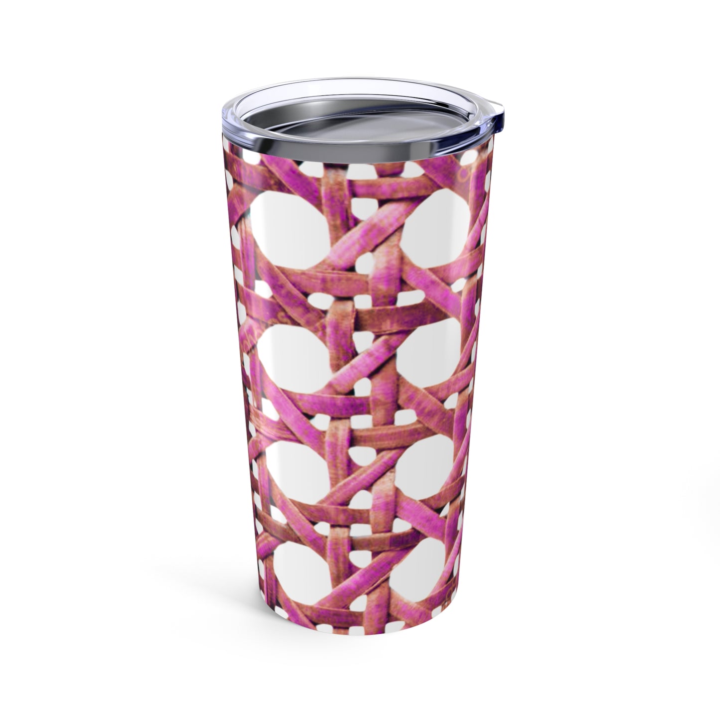 20oz Tropical Glossy Tumbler, Stainless Steel / Hibiscus Wicker