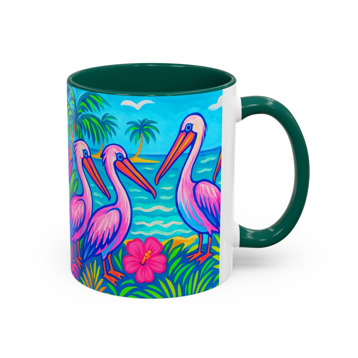 Accent Color Coffee Mug, Many Colors - 11oz & 15oz / Pelican Party