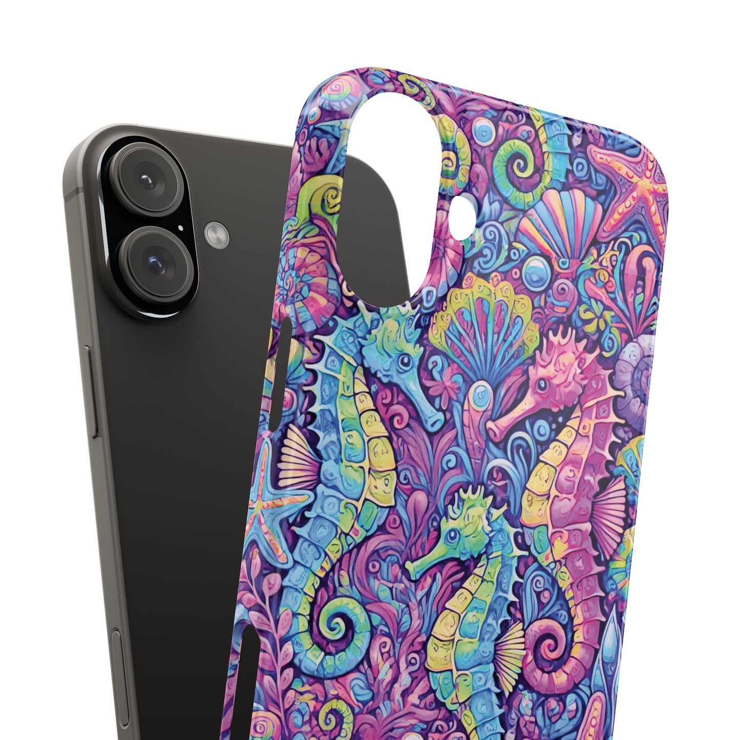 Slim Phone Cases - Seahorses, Fantasy POP